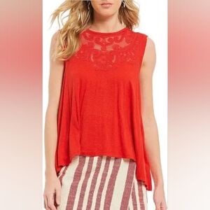 Free People Meant To Be Cutout Embroidered Top